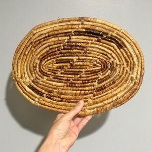 Vintage wicker mat or trivet EUC